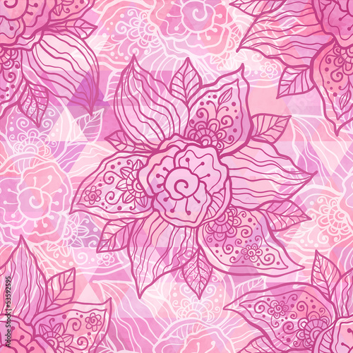 Vector: Vintage ornate vector pink flowers Vintage ornate vector pink flowers