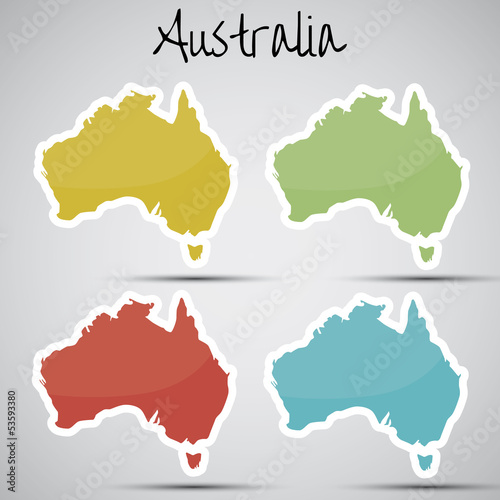 Illustration: stickers in form of Australia stickers in form of Australia