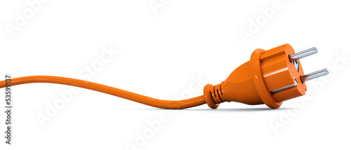 Illustration: Orange power plug - curve Orange power plug - curve