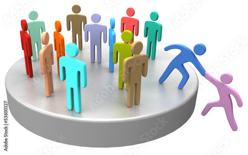 Illustration: Help join up social business people Help join up social business people