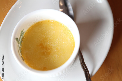 Photo: Creme brulee. Traditional French vanilla cream dessert with frui Creme brulee. Traditional French vanilla cream dessert with frui