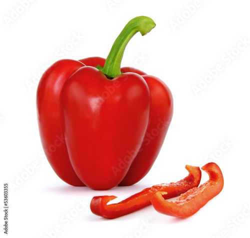 Photo: Red Bell Pepper on a white background Red Bell Pepper on a white background