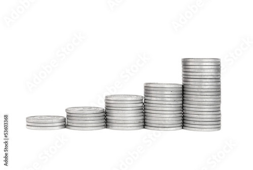 Photo: Growth Stack Silver Coin, Success or crisis Growth Stack Silver Coin, Success or crisis