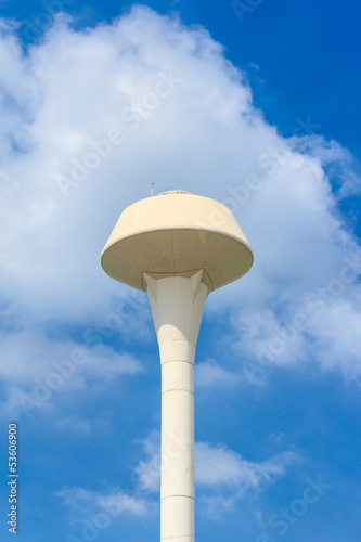 Photo: water tower against blue sky water tower against blue sky