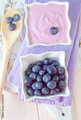 Photo: blueberry and yogurt blueberry and yogurt