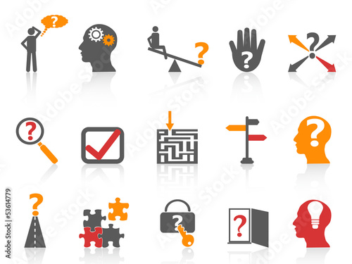 Vector: business problem solving icons,orange color series . business problem solving icons,orange color series .