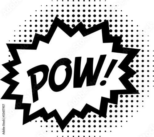 Vector: Pow! - Comic Sprechblase - zweifarbig Pow! - Comic Sprechblase - zweifarbig