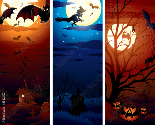 Illustration: Vertical Halloween Banners Vertical Halloween Banners