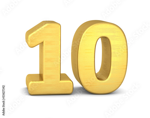 Illustration: zahl cipher 10 gold vertikal zahl cipher 10 gold vertikal