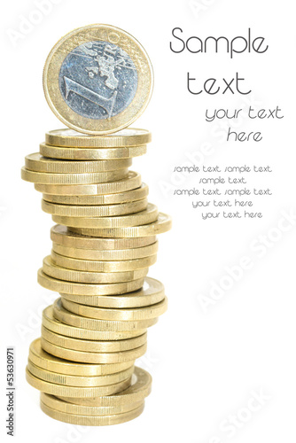 Photo: 1 Euro Münzstapel 1 Euro Münzstapel