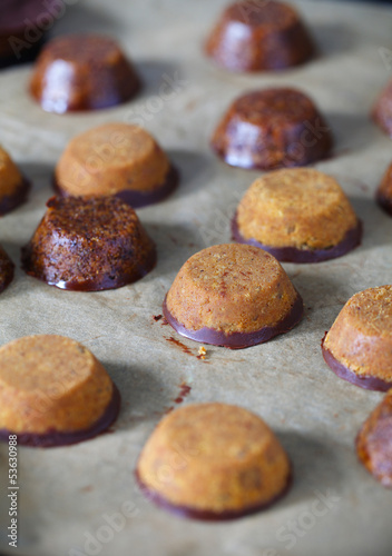 Photo: Laddu indian chickpea flour cookies with carob and chocolate Laddu indian chickpea flour cookies with carob and chocolate