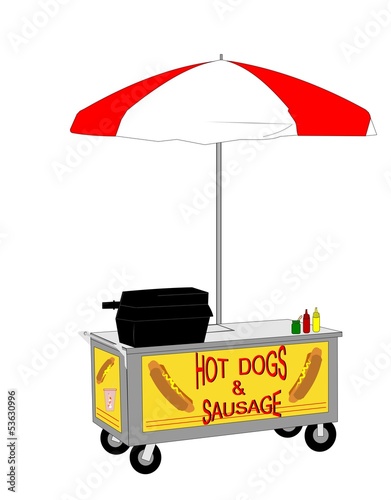 Vector: retro hot dog street vendor cart retro hot dog street vendor cart