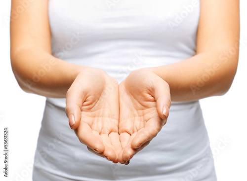 Photo: womans cupped hands womans cupped hands