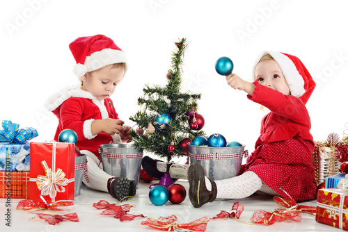 Photo: two santas girls two santas girls
