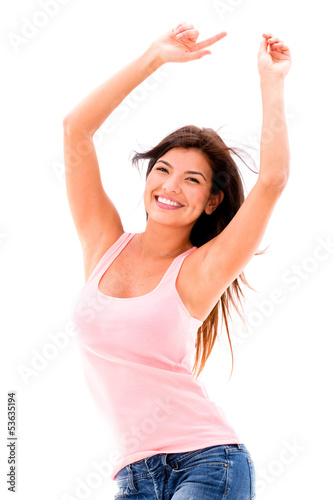 Photo: Happy woman dancing Happy woman dancing