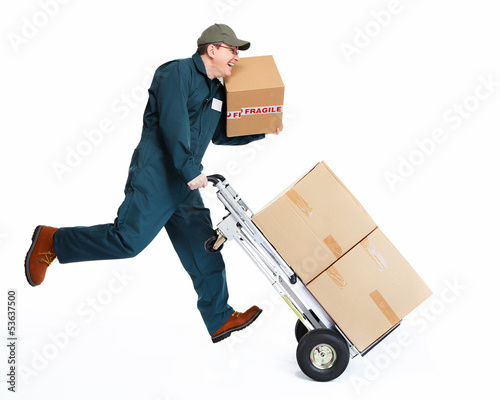 Photo: Running Delivery postman. Running Delivery postman.