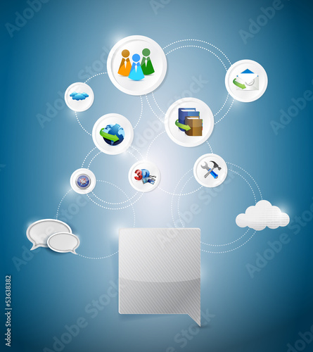 Illustration: online network settings illustration design online network settings illustration design