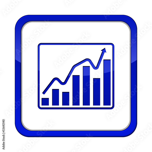 Illustration: chart button blau weiß quadratisch chart button blau weiß quadratisch