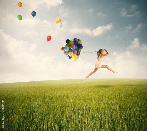 Photo: Jumping with balloons Jumping with balloons