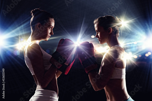 Photo: Two boxer women Two boxer women