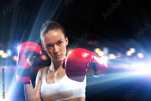 Photo: Young boxer woman Young boxer woman
