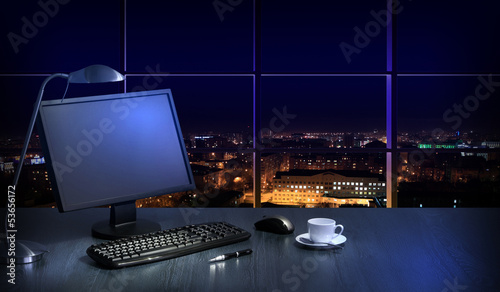 Photo: Office at night Office at night