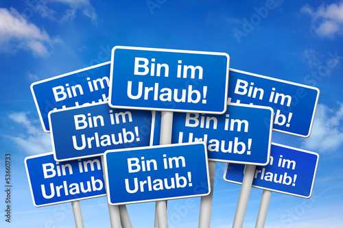 Illustration: Bin im Urlaub! Bin im Urlaub!
