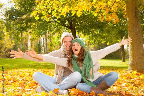 Photo: young couple lying young couple lying