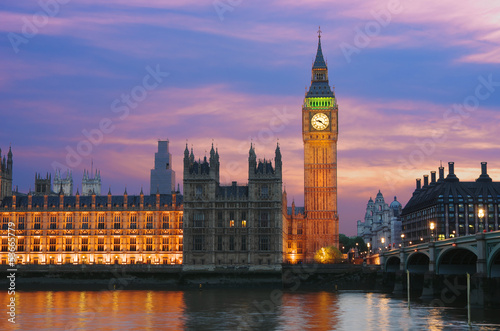 Big Ben In London At Twilight