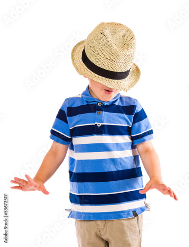 Photo: Boy and hat Boy and hat