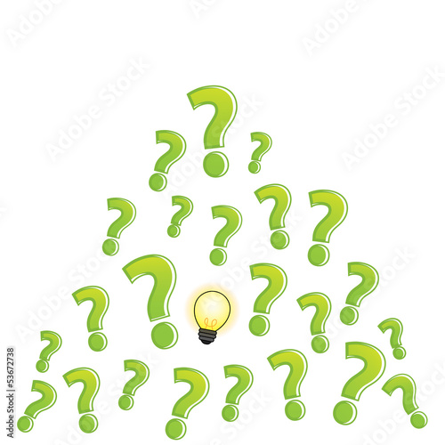 Vector: question mark bulb clear question mark bulb clear