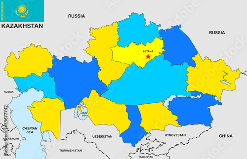 Illustration: kazakhstan map kazakhstan map