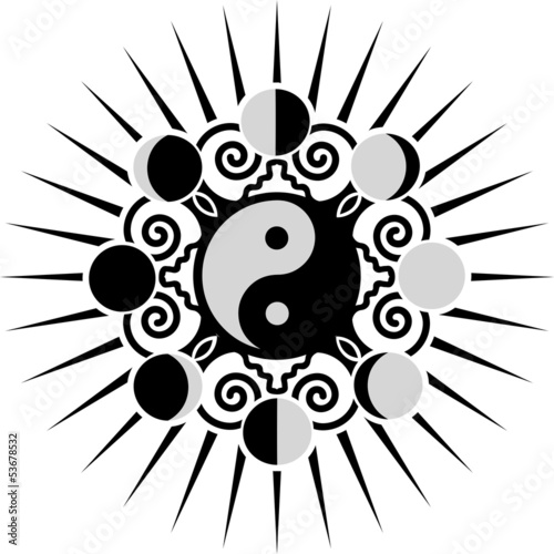 Vector: Mondphase, Sonne, Yin Yang - Polarität & Dualität Mondphase, Sonne, Yin Yang - Polarität & Dualität