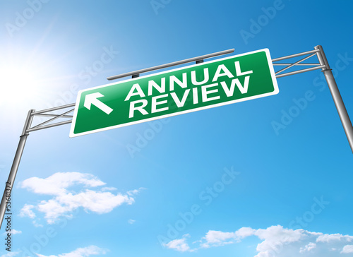 Illustration: Annual review concept. Annual review concept.