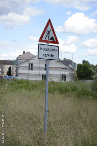 Photo: Schild Baustellenverkehr Schild Baustellenverkehr