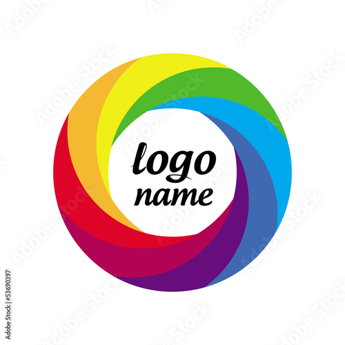 Vector: vector logo multicolored circle in motion vector logo multicolored circle in motion