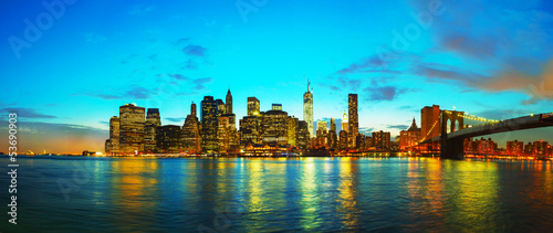 Photo: New York City cityscape at sunset New York City cityscape at sunset