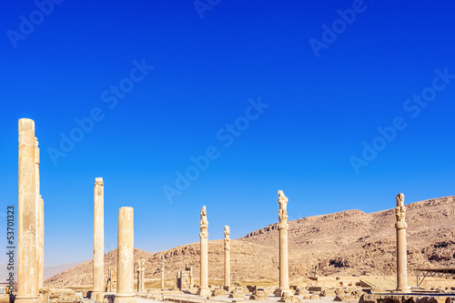 Photo: Ruins of Apadana palace in Persepolis, Shiraz, Iran. Ruins of Apadana palace in Persepolis, Shiraz, Iran.