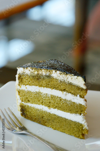 Photo: Matcha green tea cake Matcha green tea cake