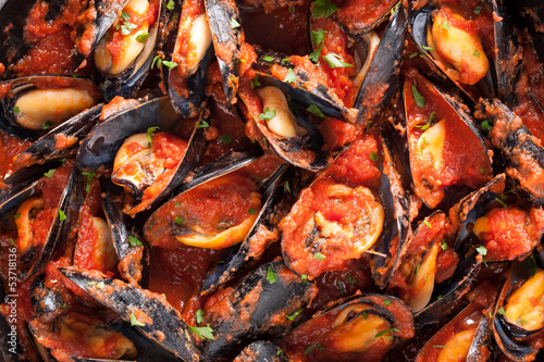 Photo: Mussels on stirfried tomato sauce Mussels on stirfried tomato sauce