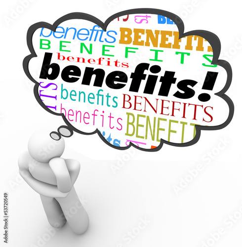 Illustration: Benefits Thinker Thought Cloud Confused Many Choices Best Packag Benefits Thinker Thought Cloud Confused Many Choices Best Packag