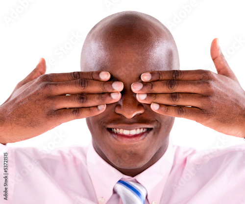 Photo: Blinded business man Blinded business man