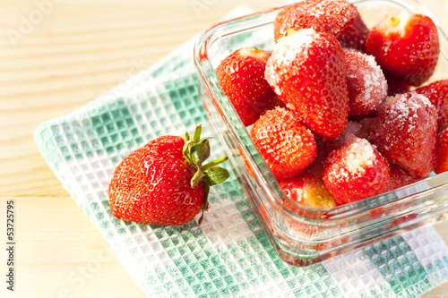 Photo: fresh strawberries with sugar fresh strawberries with sugar