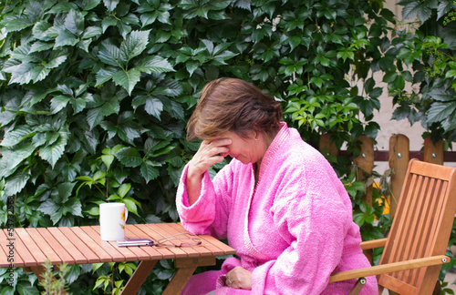 Photo: senior woman with headache senior woman with headache