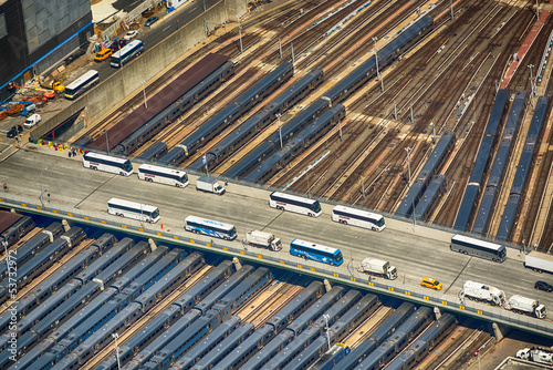 Photo: NEW YORK CITY - JUN 14: Aerial view of Penn Station at West side NEW YORK CITY - JUN 14: Aerial view of Penn Station at West side