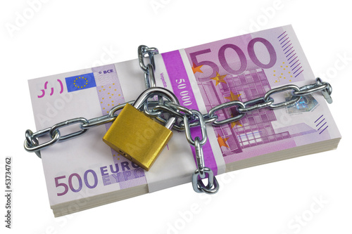 Photo: Bündel Euro Geldscheine Bündel Euro Geldscheine