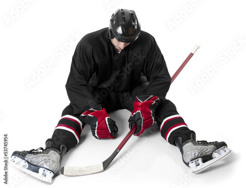 Photo: Ice hockey player looking disappointed Ice hockey player looking disappointed