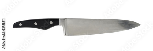 Photo: Steel metal kitchen knife isolated Steel metal kitchen knife isolated