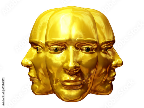 Illustration: Janus head, past, present, future Janus head, past, present, future