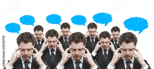 Photo: many man thinking many man thinking